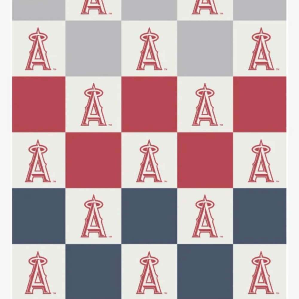 Angels Red and Gray Checkered Blanket